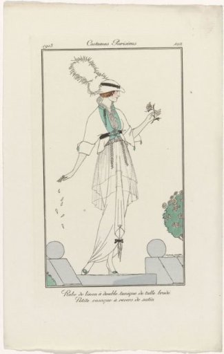 Journal des Dames et des Modes, Parisian Costumes, 1913, No. 102: Linon dress (...)