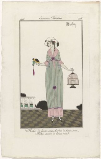Journal des Dames et des Modes, Parisian Costumes, 1913, No. 108: Linon dress (...)