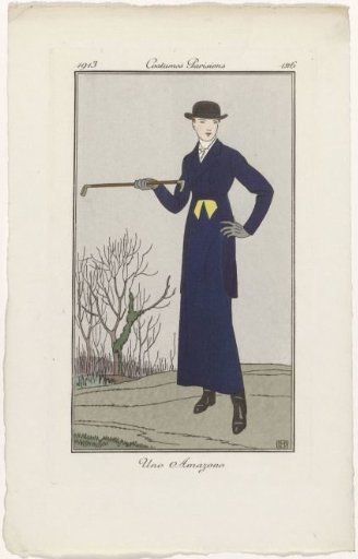 Journal des Dames et des Modes, Parisian Costumes, 1913, No. 126: An Amazon