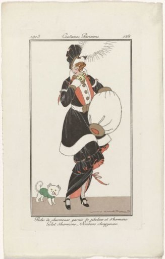Journal des Dames et des Modes, Parisian Costumes, 1913, No. 128: Charmeuse dress (...)