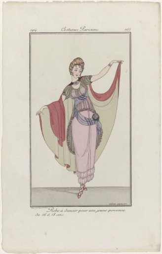 Journal des Dames et des Modes, Parisian Costumes, 1914, No. 165: Dancing Dress (...)
