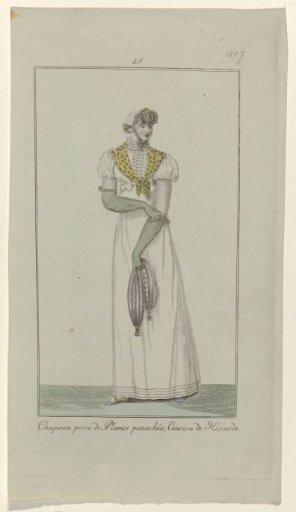 Elegantia, or magazine of fashion, luxury, and taste for ladies, October 1807, No. 25: Hat adorned with Feathers (...)