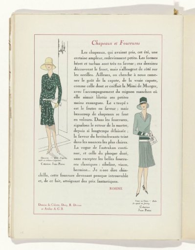 Art - Goût - Beauté, Feuillets de l' élégance féminine, November 1928, No. 99, 9th Year, p. 18