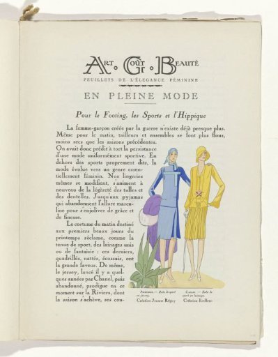 Art - Goût - Beauté, Feuillets de l' élégance féminine, March 1929, No. 103, 9th Year, p. 11