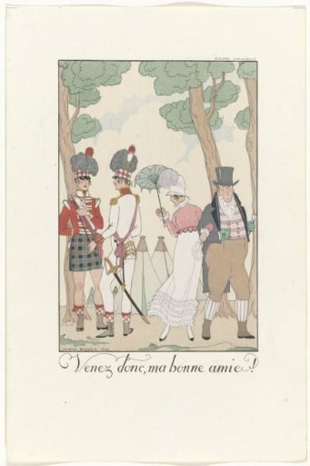Falbalas et Fanfreluches: Almanach of Present, Past, and Future Fashions for 1923, 2nd Year: Come Then, My Good Friend! / Scotland 19th Century