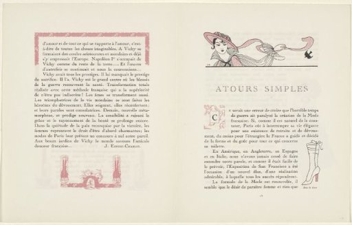 Gazette du Bon Ton, 1915 - No. 8-9, p. 15: Simple Headpieces
