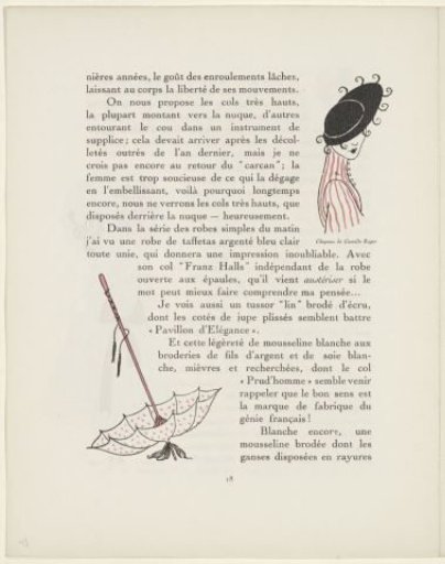 Gazette du Bon Ton, 1915 - No. 8-9, p. 18: Simple Headpieces