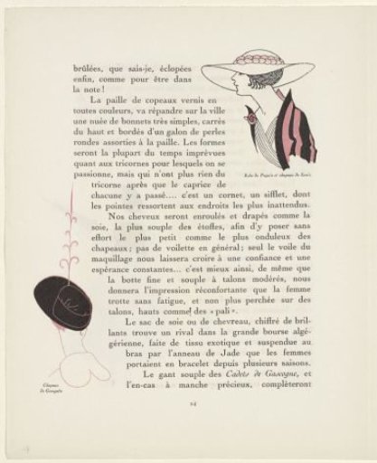 Gazette du Bon Ton, 1915 - No. 8-9: p. 24: Simple Attire: Ladies' Hats