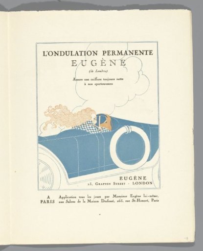 Gazette du Bon Ton, 1920 - No. 1, p. V: Advertisement Permanent Wave by Eugène
