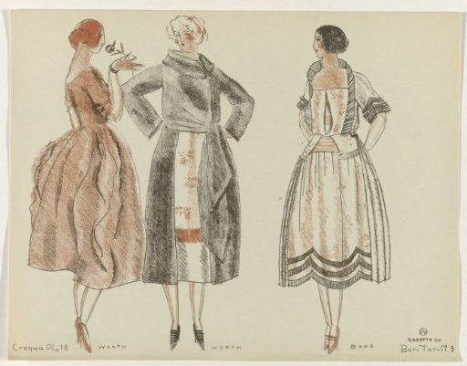 Gazette du Bon Ton, 1920 - No. 3, Croquis Pl. 18: Worth / Beer