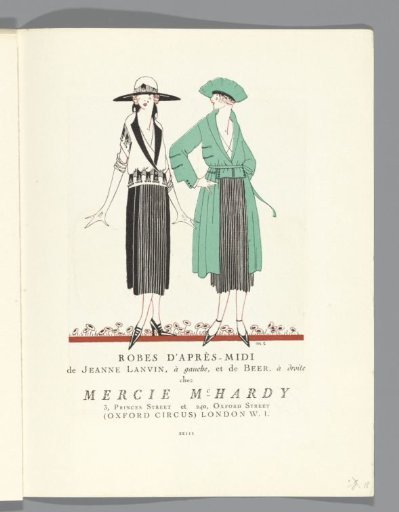 Gazette du Bon Ton, 1920 - No. 3, p. XXIII: Afternoon Dresses by Lanvin and Beer
