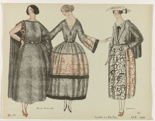 Gazette du Bon Ton, 1920 - No. 3, Croquis Pl. 17: Paul Poiret / Lanvin