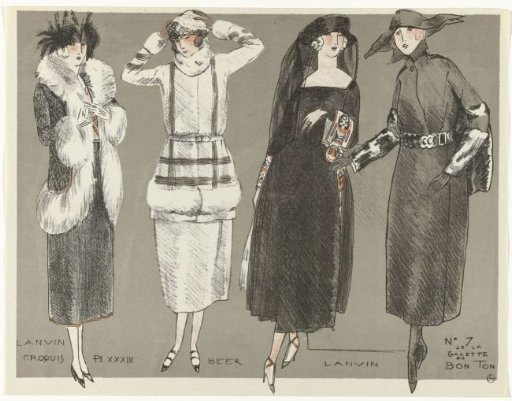 Gazette du Bon Ton, 1920 - No. 7, Croquis Pl XXXIII: Lanvin / Beer / Lanvin