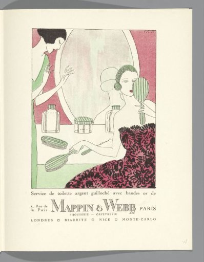 Gazette du Bon Ton, 1920 - No. 8, p. LXVII: advertisement Mappin & Webb, jewelry - silversmithing