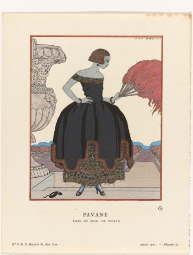 Gazette du Bon Ton, 1921 - No. 8: Pavane / Evening gown by Worth
