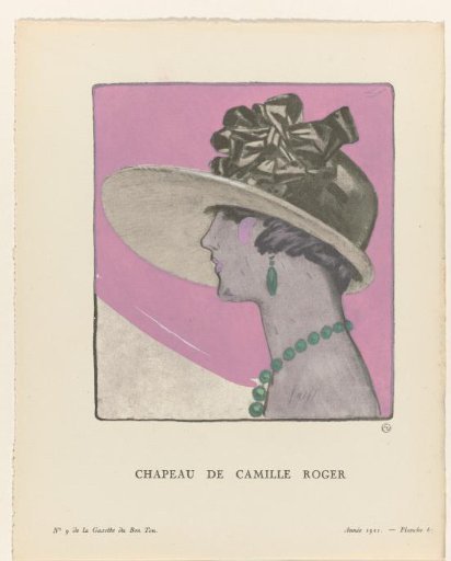 Gazette du Bon Ton, 1921 - No. 9: Hat by Camille Roger