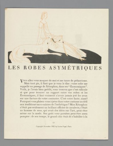 Gazette du Bon Ton, 1922 - No. 9: p. 257: the asymmetrical dresses