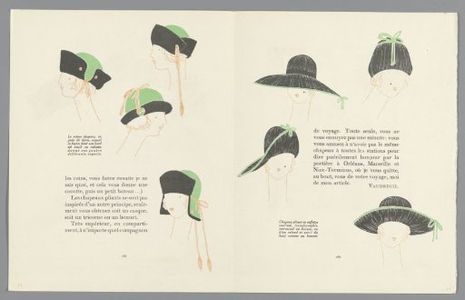 Gazette du Bon Ton, 1922 - No. 9: p. 266-267: Foldable hats
