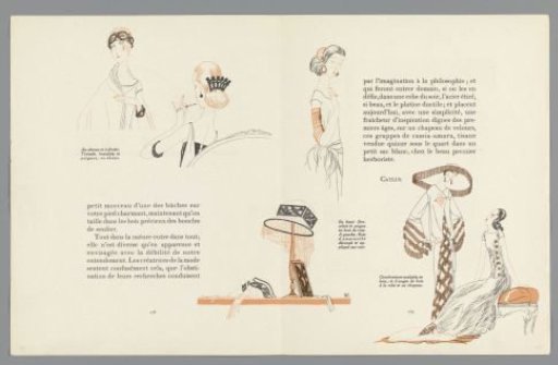 Gazette du Bon Ton, 1922 - No. 9: pp. 278-279: Wood in Fashion