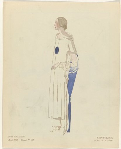 Gazette du Bon Ton, 1922 - No. 10, Pl. VIII: Carthusian / (House robe)