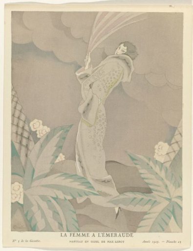 Gazette du Bon Ton. Art- Modes & Frivolités, 1923 - No. 5 : The Woman with the Emerald / Tiger Fur Coat by Max-Leroy