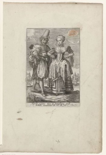 April: Man and Woman in French Clothing ca. 1615-'20