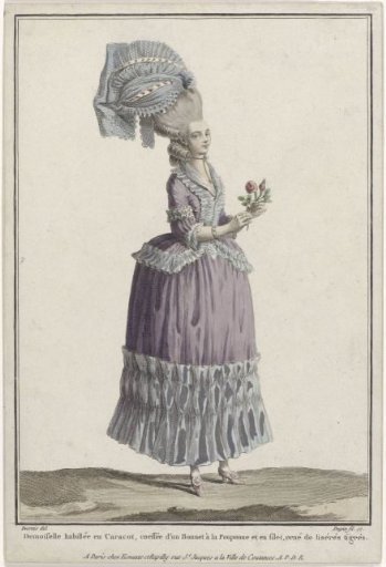 Gallerie des Modes et Costumes Français, 1778, K 59: Young Lady Dressed as a Caracot (...)