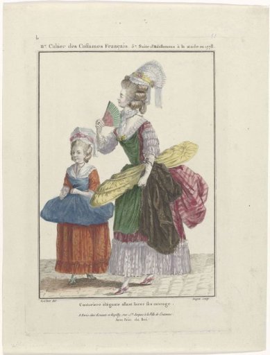Elegant Seamstress Going to Deliver Her Work