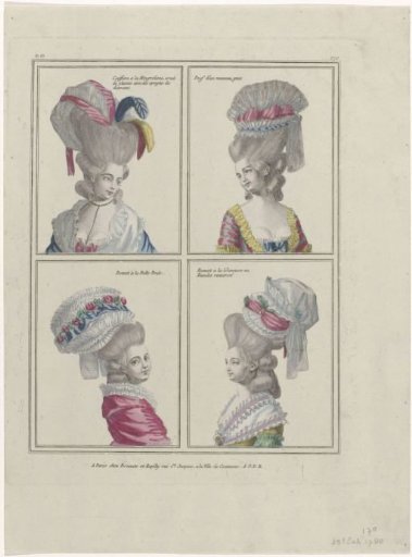 Gallery of French Fashions and Costumes, 1780, ee 170: Coiffure à la Mingrelien (...)