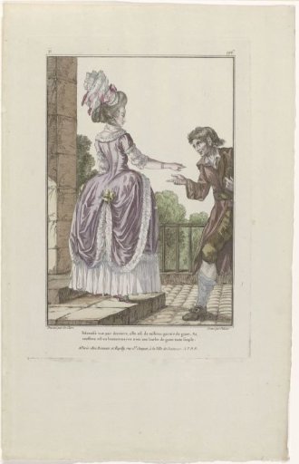 Galerie des Modes et Costumes Français, 1780, jj 196: Polonaise seen from behind (...)