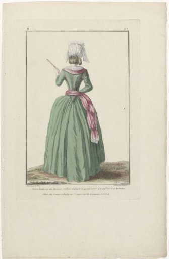 Galerie des Modes et Costumes Français, 1780, jj 197: Simple Levite seen from behind (...)