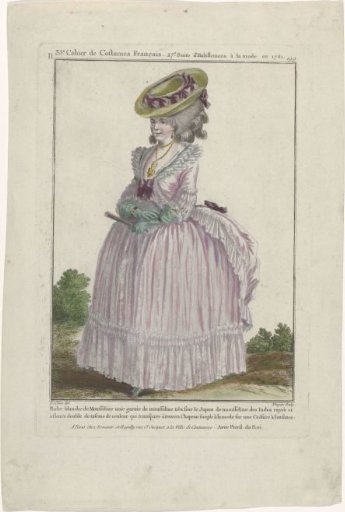 Galerie des Modes et Costumes Français, 1781, II 199 (bis): White muslin dress (...)