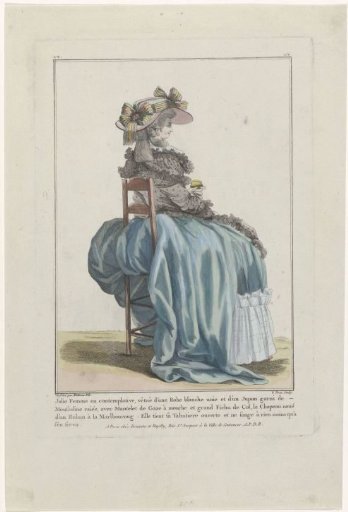 Galerie des Modes et Costumes Français, 1784, vv 256: Pretty Woman in contemplation (...)