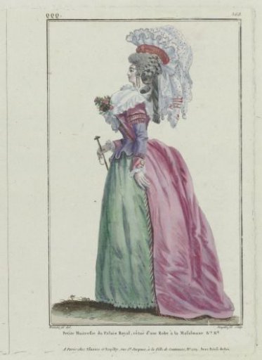 Gallerie des Modes et Costumes Français, 1787, qqq 368: Petit Maîtresse du Palais-Royal (...)