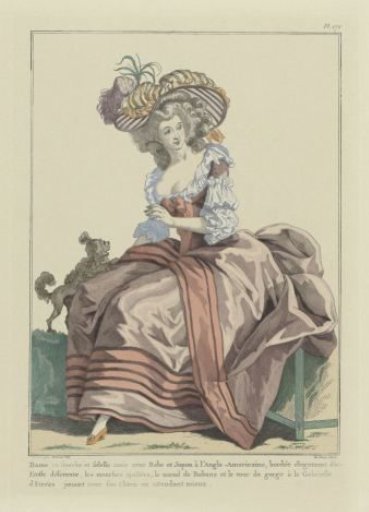 Gallerie des Modes et Costumes Français, Pl. 172, copy after 1784, vv.254: Lady in sincere and faithful friend (...)