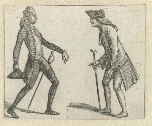 Habillemens de Leipzig, 1785-1786: Two standing men