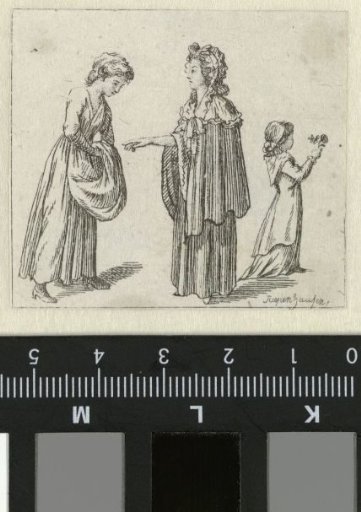 Habillemens de Leipsic, ca. 1785-1786: Two women and a girl