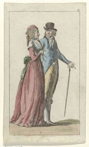 Modes Révolutionaires, 1796: Walking couple