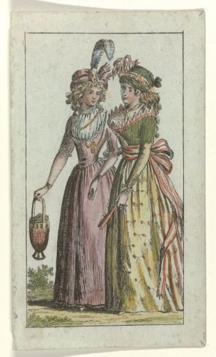 Modes Révolutionaires, 1796: Two women with turbans on their heads
