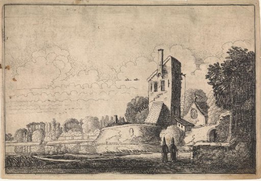 Landscape with a towered fort and chapel