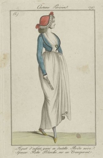 Journal des Dames et des Modes, Parisian Costume, 16 September 1797, (5): Child's Toquet Trimmed with Lace (...)