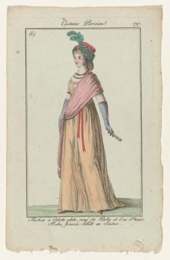 Journal des Dames et des Modes, Parisian Costume, 21 September 1797, (6)(bis): Turban with Calott (...)