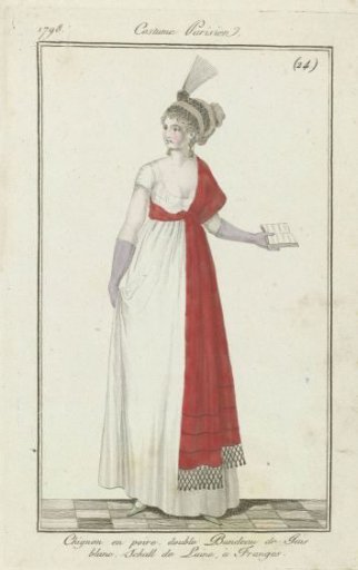 Journal des Dames et des Modes, Parisian Costume, 25 February 1798, (24): Pear-Shaped Chignon...