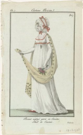 Journal des Dames et des Modes, Parisian Costume, 17 December 1798, Year 7, (80): Negligent Bonnet (...)