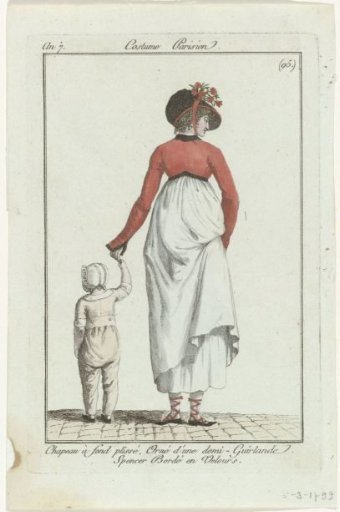 Journal des Dames et des Modes, Parisian Costume, 15 March 1799, Year 7, (95): Pleated Hat (...)