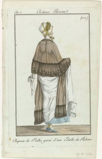 Journal des Dames et des Modes, Parisian Costume, 19 April 1799, Year 7 (102): Straw Hat (...)