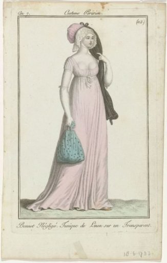 Journal des Dames et des Modes, Parisian Costume, 18 June 1799, Year 7 (112 bis): Negligé Bonnet (...)