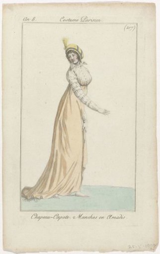 Journal des Dames et des Modes, Parisian Costume, 20 May 1800, Year 8 (217): Hat-Capot (...)