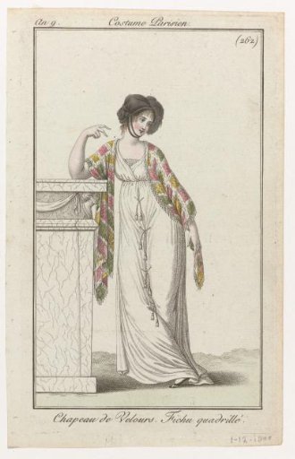 Journal des Dames et des Modes, Parisian Costume, 1 December 1800, Year 9 (262): Velvet Hat (...)