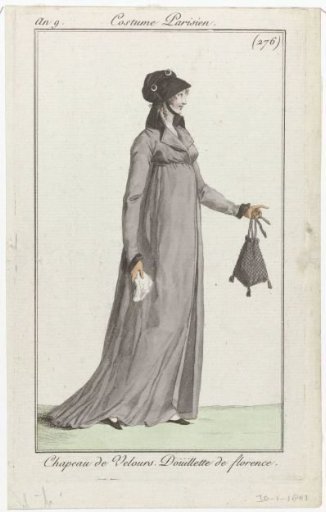 Journal des Dames et des Modes, Parisian Costume, 30 January 1801, Year 9, (276): Velvet Hat (...)
